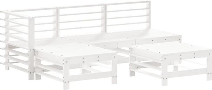 Actual product image VidaXL 5-tlg. Garten-Lounge-Set Weiss Massivholz Kiefer,Farbe