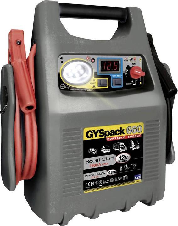 GYS Quick start system Gyspack 660 027862 Starting aid current (12 V)=640 A Working (1900 A, 28000 mAh)