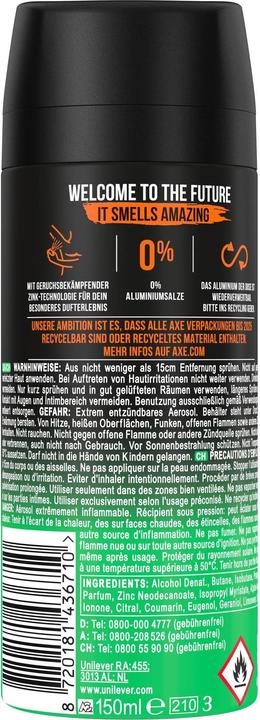 Image du produit AXE Spray pour le corps Jungle Fresh (Spray, 150 ml)