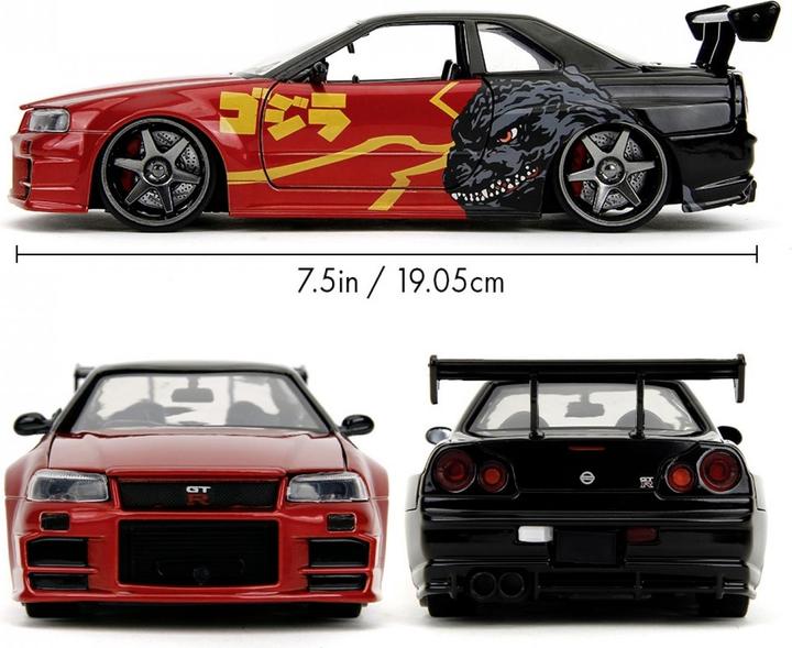 Actual product image Jada Godzilla Nissan GTR 1:24
