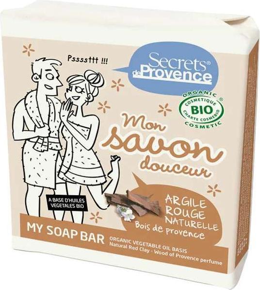 Produktbild Secrets de Provence Sanfte BIO-Seife Rote Tonerde & Holz der Provence - 100g - (Hartseife)