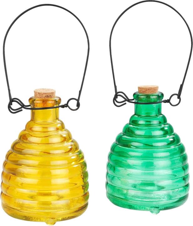 Wenko Wasp trap made of glass, coloured, 2 pieces