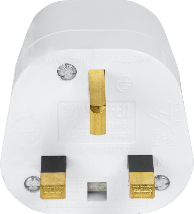 Image du produit Steffen Adaptateur de voyage Suisse - UK 3 pôles max. 10A avec fusible ws