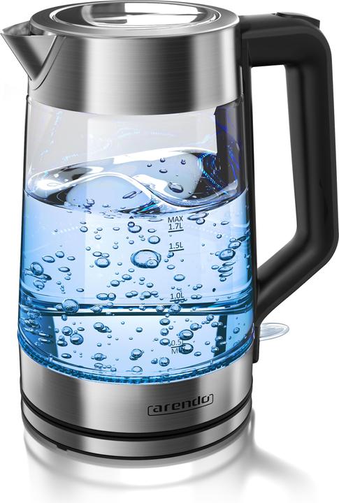 Produktbild Arendo Wasserkocher mit LED Innenbeleuchtung, Glas & Edelstahl, FINE 1,7 Liter (1.70 l)
