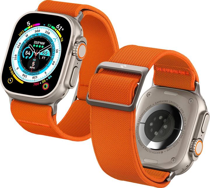 Produktbild Spigen Fit Lite Band für Apple Watch Series 42, 44, 45, 49 mm - orange (42 mm, 44 mm, 45 mm, 49 mm, Nylon, Fabric, Stainless Steel, Apple Watch Series 7, Apple Watch Series 8, Apple Watch Ultra)