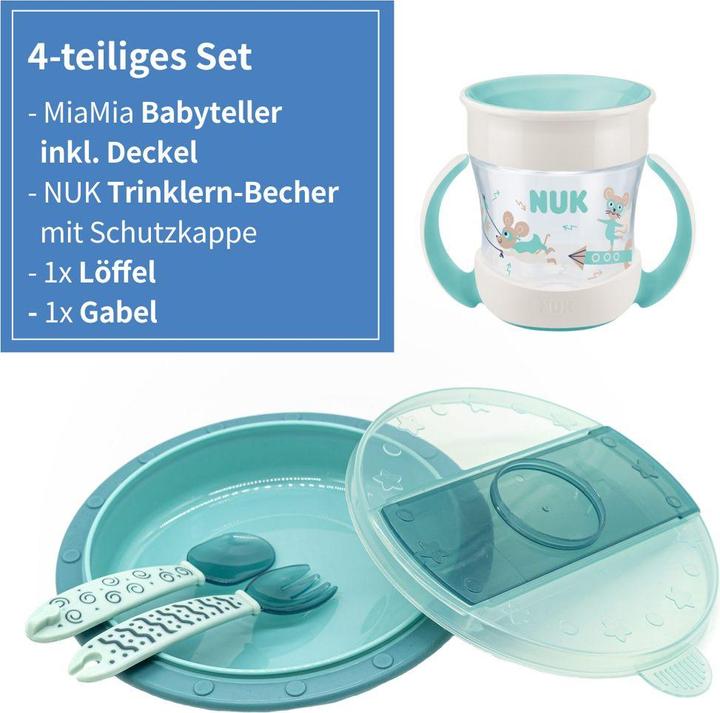 Actual product image MiaMia Children's crockery sets 4-piece set for on the go incl. baby plate with cutlery