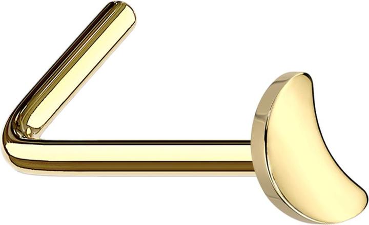 Image du produit Star Piercing Clous de nez coudés dorés avec lune (Titane G23, sans laiton)