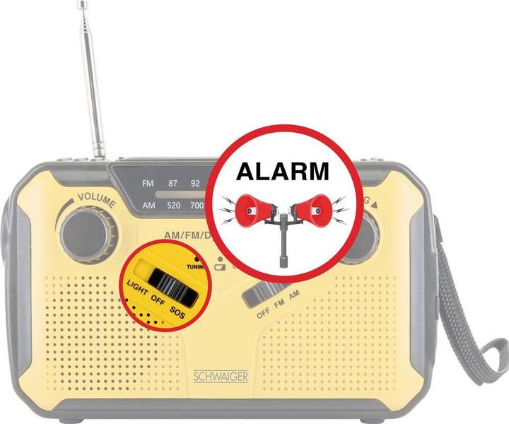 Produktbild Schwaiger Solar-Kurbelradio mit LED Leuchte (FM, AM)