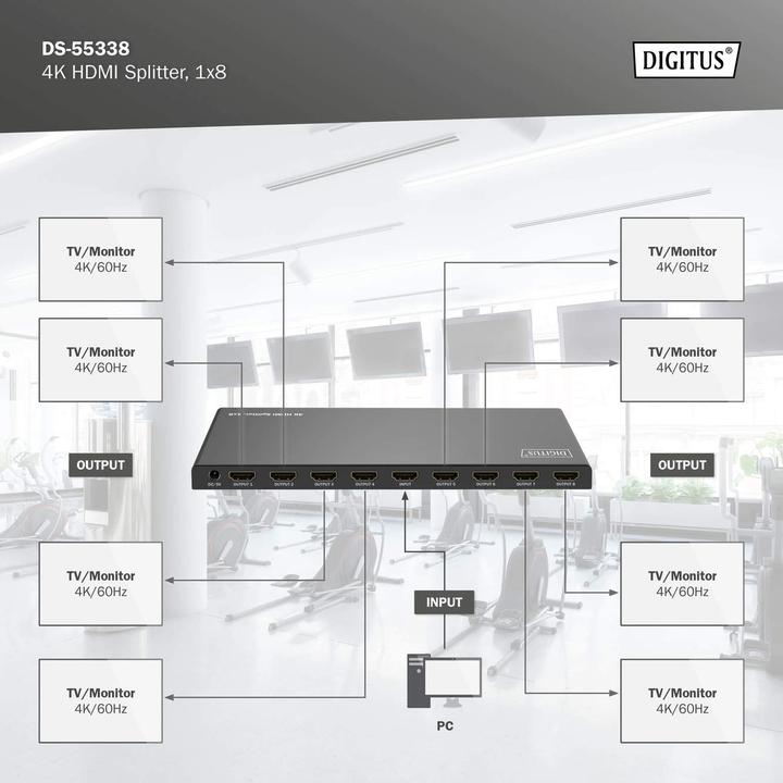 Produktbild Digitus 4K HDMI Splitter, 1x8
