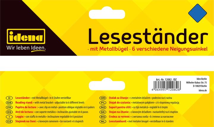 Produktbild Idena Leseständer mit Metallbügel blau