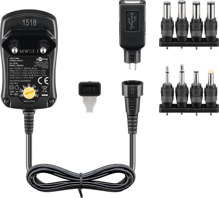 Immagine prodotto Goobay Alimentazione universale 3 V - 12 V 0,3A