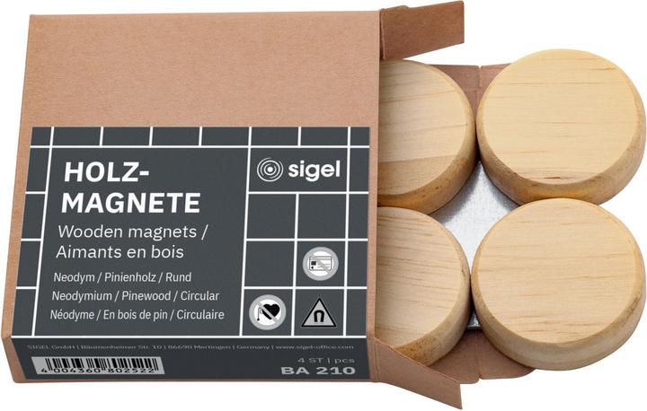 Produktbild Sigel Holz-Magnete rund (4 x)