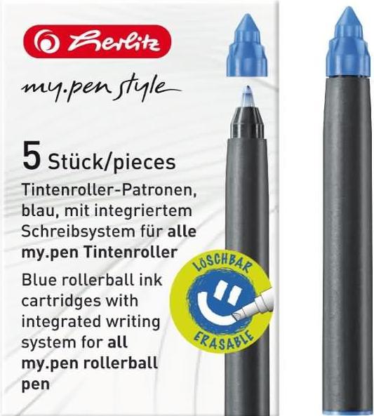 Immagine prodotto Herlitz Cartucce roller my.pen, blu reale (cartucce d'inchiostro, Blu)