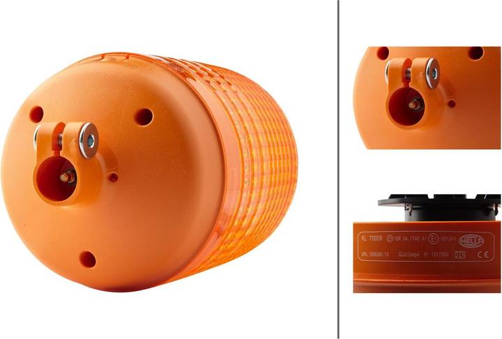 Actual product image Hella Rotating beacon halogen for AEBI DAF MERCEDES SCANIA VOLVO BOMAG FENDT