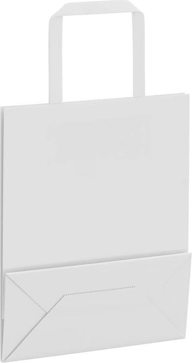 Produktbild VidaXL Kraftpapiertüten 250 Stk. mit Henkel Weiss 18x8x22 cm Papiertüte (Geschenktüte, 250 x)
