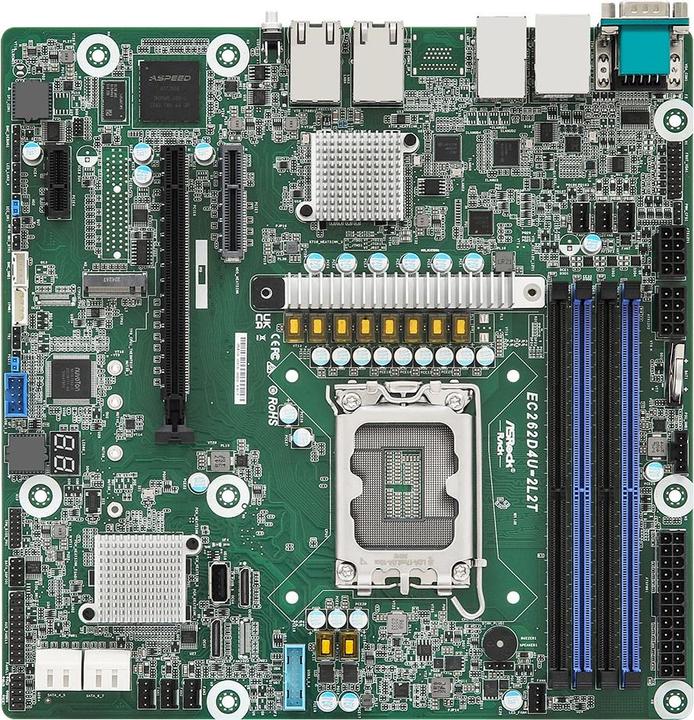Actual product image AsRock Mainboard EC262D4U-2L2T micro-ATX Socket 1700 DDR5-only Single (LGA 1700, mATX)