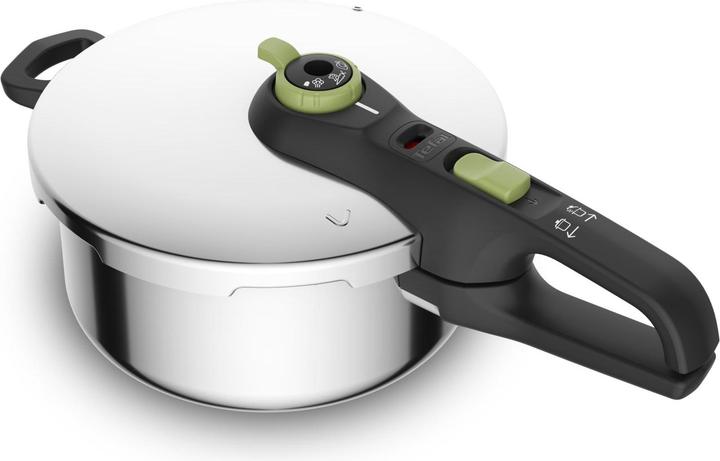Actual product image Tefal Secure Trendy Pressure Cooker 4 l without basket moringa green (Steam cooker, Stainless steel)