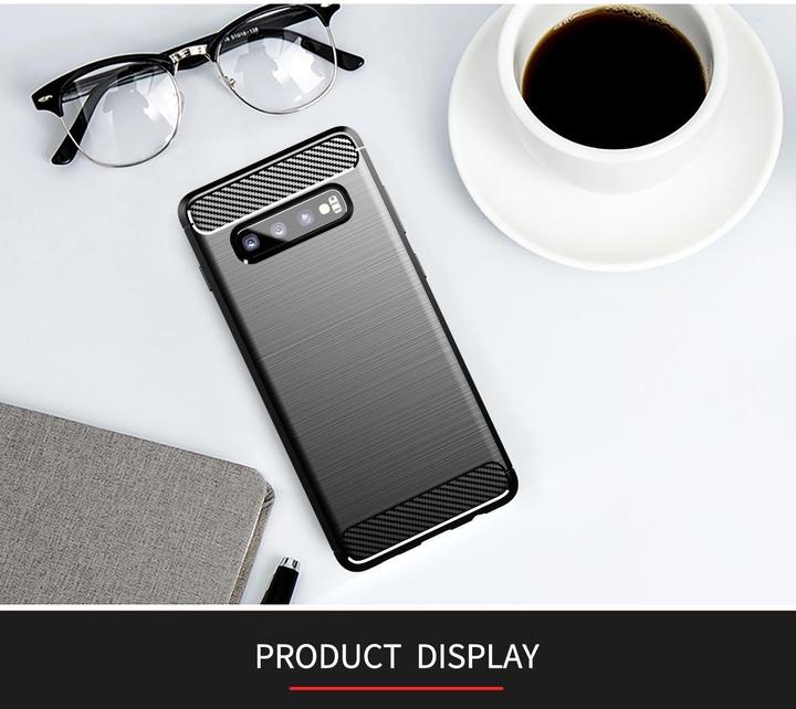 Produktbild Cadorabo TPU Ultra Slim carbon edelstahl Kombi Cover (Samsung Galaxy S10+)