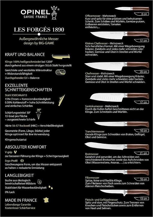 Produktbild Opinel 002289 FORGES 1890 Filetiermesser 18 cm (18 cm)