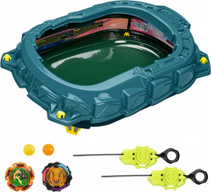 Productafbeelding Hasbro Beyblade Burst QuadStrike Light Ignite Beyblade Stadion Strijdset (Duits, Frans, Italiaans, Engels, Nederlands, Zweeds, Noors, Pools)