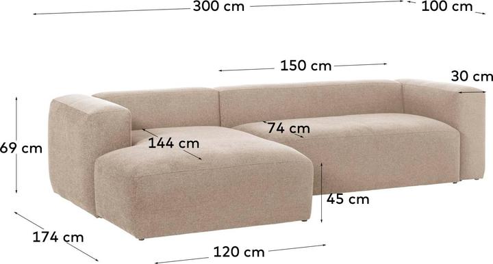 Produktbild Kave Home Blok (Ecksofa, 4-Sitzer)