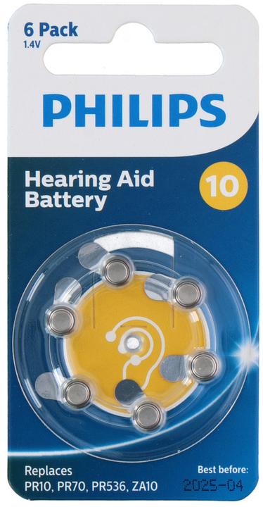 Image du produit Philips Pile bouton pour appareil auditif ZA10 6 pièces (6 pcs, A10, 90 mAh)