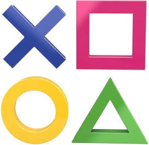 Actual product image Dahle Magnet set Mega Magnet Mini, 1 x each cross, circle, triangle, square, 45 x 45 mm (W x H) 45 mm x (4 x)
