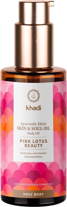 Actual product image Khadi Ayurvedic Body Oil PINK LOTUS BEAUTY - Invigorates the Sacral Chakra (Body oil, 100 ml)