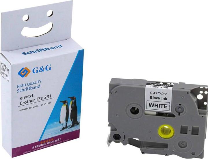 Beschriftungsband ersetzt TZe-231 (1.20 cm, Weiss)