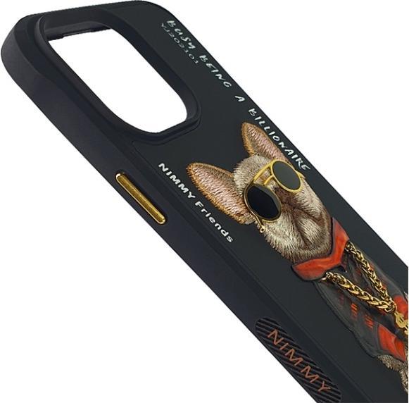 Immagine prodotto Nimmy case iPhone 15 Pro Max 6.7" black Glasses Cool Dog (Apple iPhone 15 Pro Max)