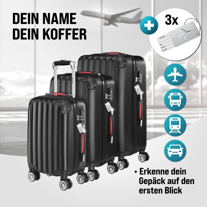 Produktbild Monzana Hartschalenkoffer mit Zubehör 3er Set