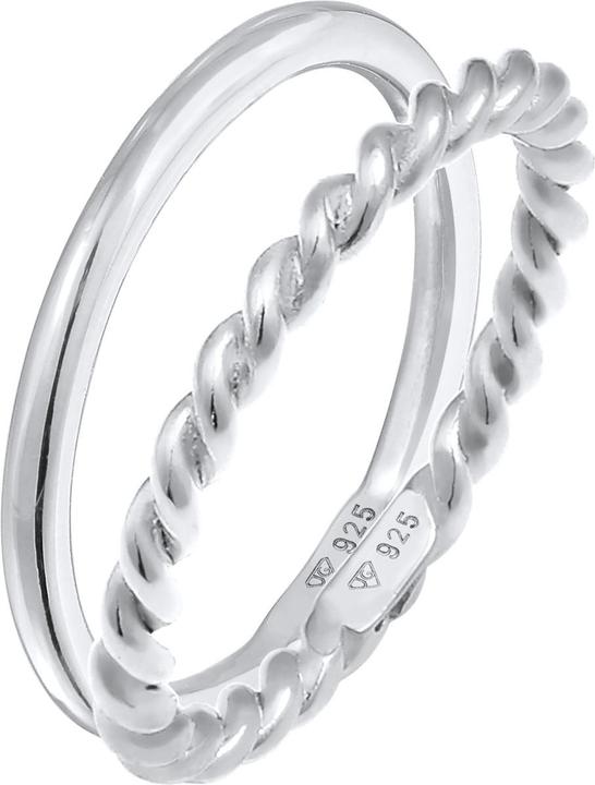 Elli Ring Basic Twisted 2er Set 925 Silber