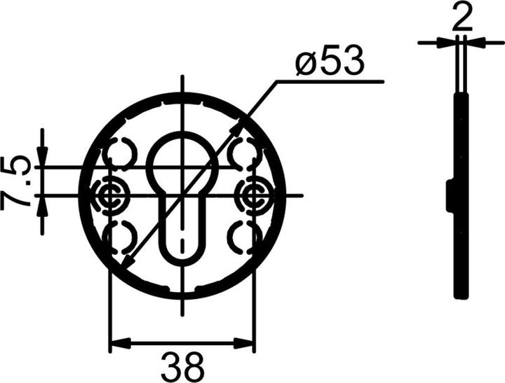 Actual product image Glutz Piatto key rosette 51031 inside (Door rosette)