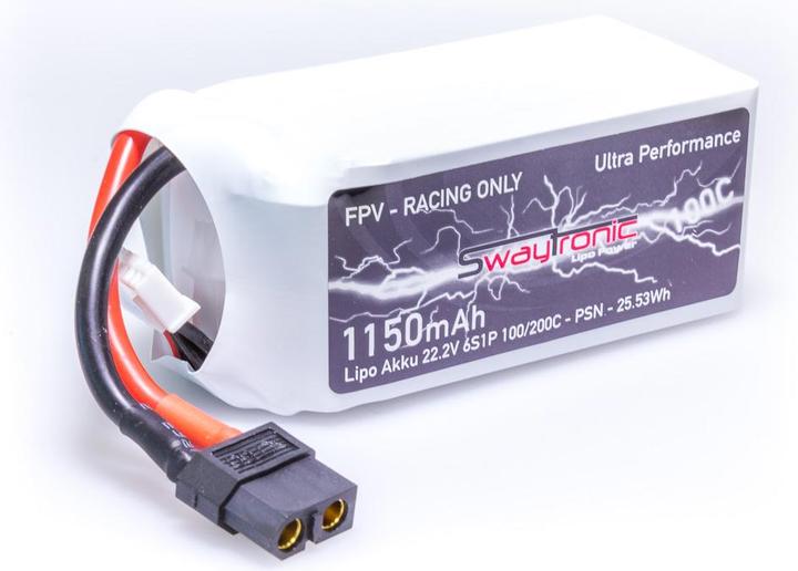 Image du produit Swaytronic Sway-FPV 6S 22.2V 1150mAh 100C/200C XT60 (22.20 V, 1150 mAh)