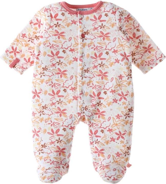 Produktbild Noukies Strampler Velours mit Blumen Ecru/Pink Gr. 62 (62)