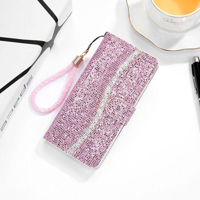 Image du produit MU Style Housse en cuir pailleté à rayures (Apple iPhone SE (3ème génération), Apple iPhone SE (2ème génération), Apple iPhone 8, Apple iPhone 7)