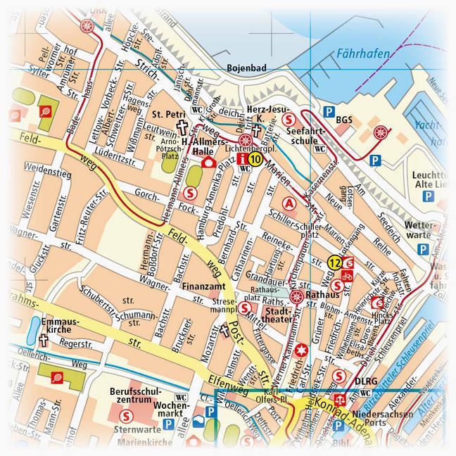 Actual product image Cuxhaven and environs (with city map) 1:60 000 60000