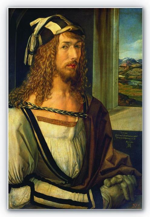 Image du produit Trenddeko Dürer - Autoportrait avec paysage (40 x 60 cm)
