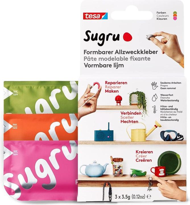 Immagine prodotto Sugru by tesa Sugru 3x adesivo modellabile per tutti gli usi, versatile mastice adesivo per decorare, incollare e (10.50 g)