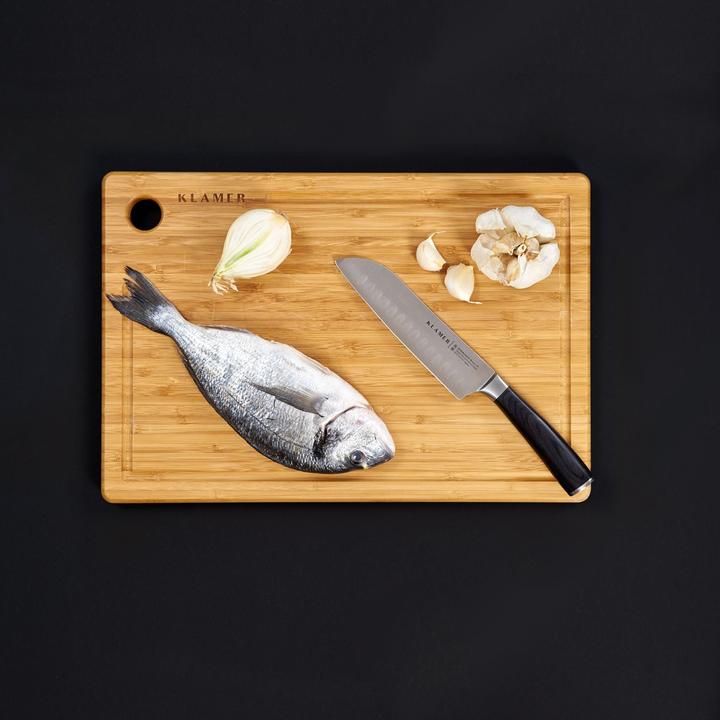 Immagine prodotto KLAMER Santoku Damastmesser 18 cm Kochmesser (18 cm)