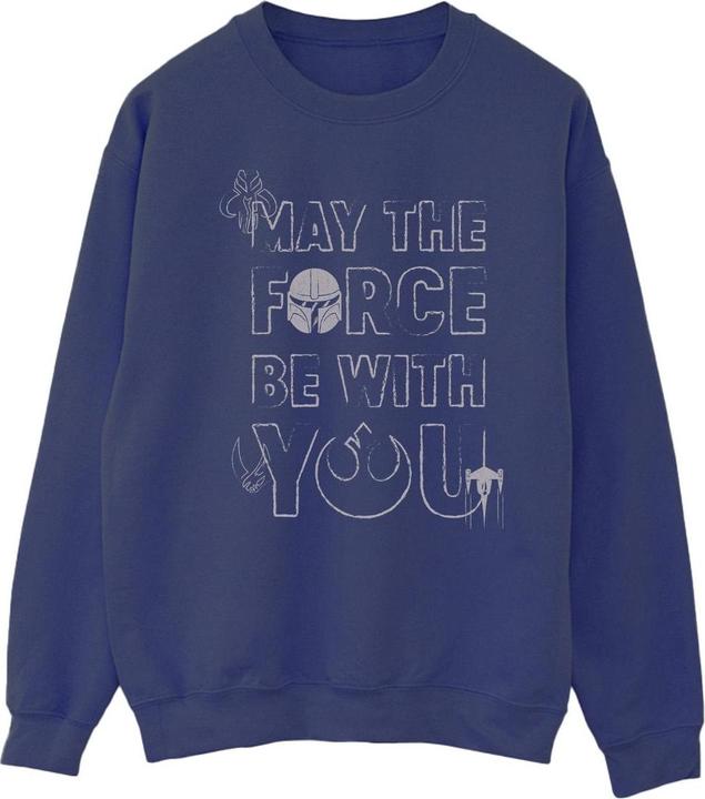 Actual product image Star Wars Mens The Mandalorian May The Force Mando Sweatshirt (XL)