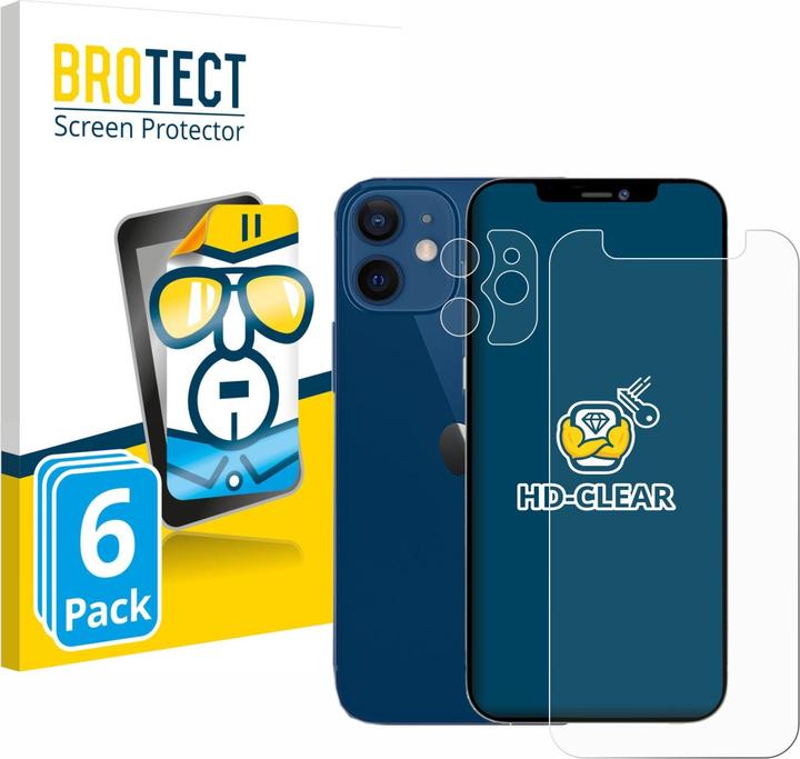 Productafbeelding BROTECT Schermbeschermer Clear (6 Stuk, Apple iPhone 12 mini)