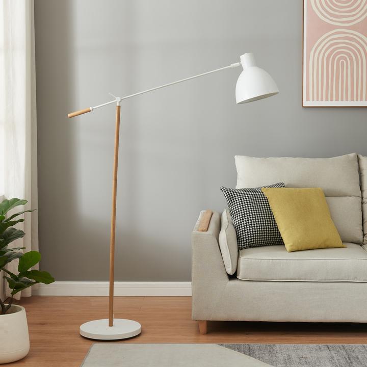 Produktbild Lux.Pro Stehleuchte Banchory Metall 163 cm Holzoptik/Weiss (E27)