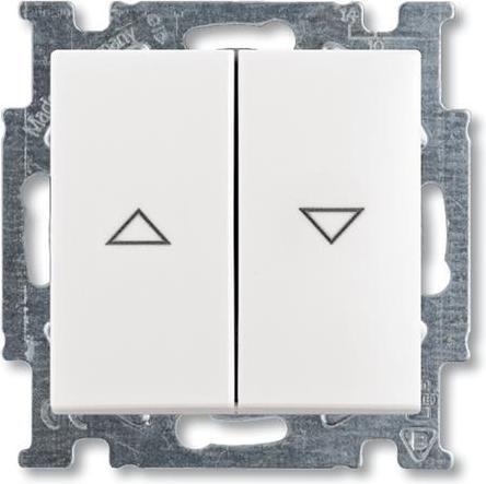Image du produit ABB basic55 Bouton-poussoir de store vénitien avec verrouillage, blanc mat, 10A, 1 module