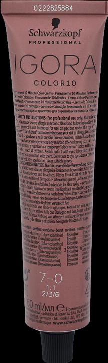 Actual product image Schwarzkopf Professional Hair Color IGORA Color10 (7-0 Medium blonde)