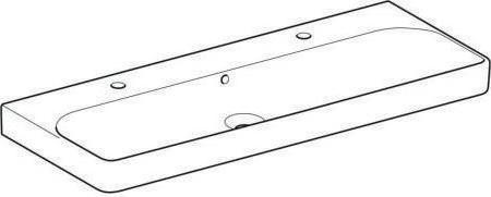 Actual product image Geberit Keramag / double washbasin Smyle Square 120 cm white with 2 taps 500253011 (480 mm, 1200 mm)