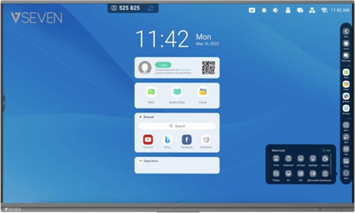Produktbild V7 190,50cm (75") PRO IFP ANDROID 11 DISPLAY 4K 8GB RAM 64GB ROM WIFI WALL MT (IFP7502-PRO) (3840 x 2160 Pixel, 75")
