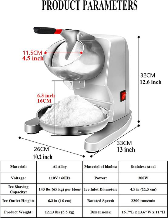 Image du produit Leonebebe Machine à glace pilée électrique