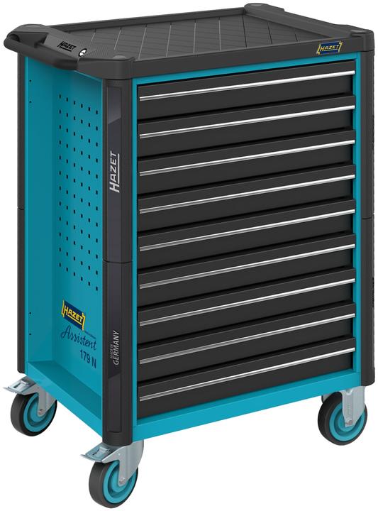 HAZET Werkstattwagen Assistent 179N-9 ∙ Schubladen, flach: 9 x 81 x 522 x 398 mm