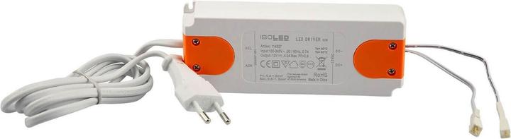 Image du produit Isoled Transformateur LED MiniAMP 12V/DC, 0-50W, 120cm de câble avec borne à lame, secondaire 2 prises